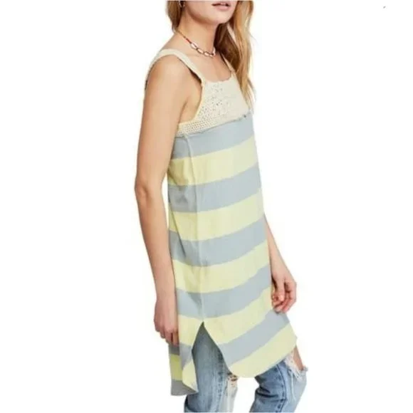 NEW FREE PEOPLE CROCHET TUNIC TOP - Picture 3 of 12